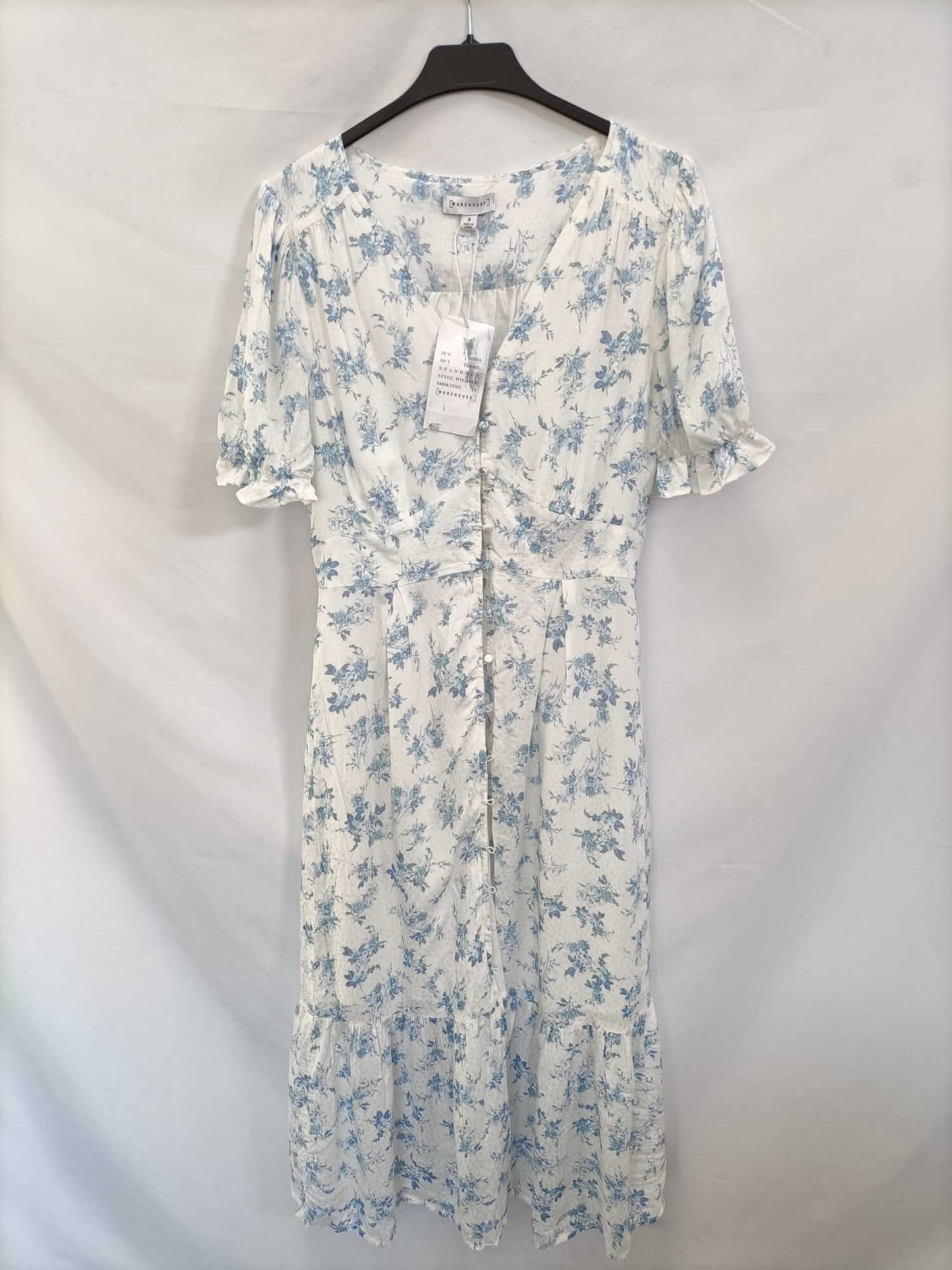 WAREHOUSE.Long white floral dress size 36