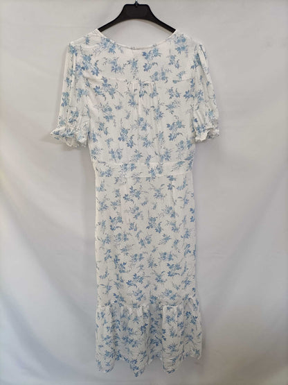 WAREHOUSE.Long white floral dress size 36
