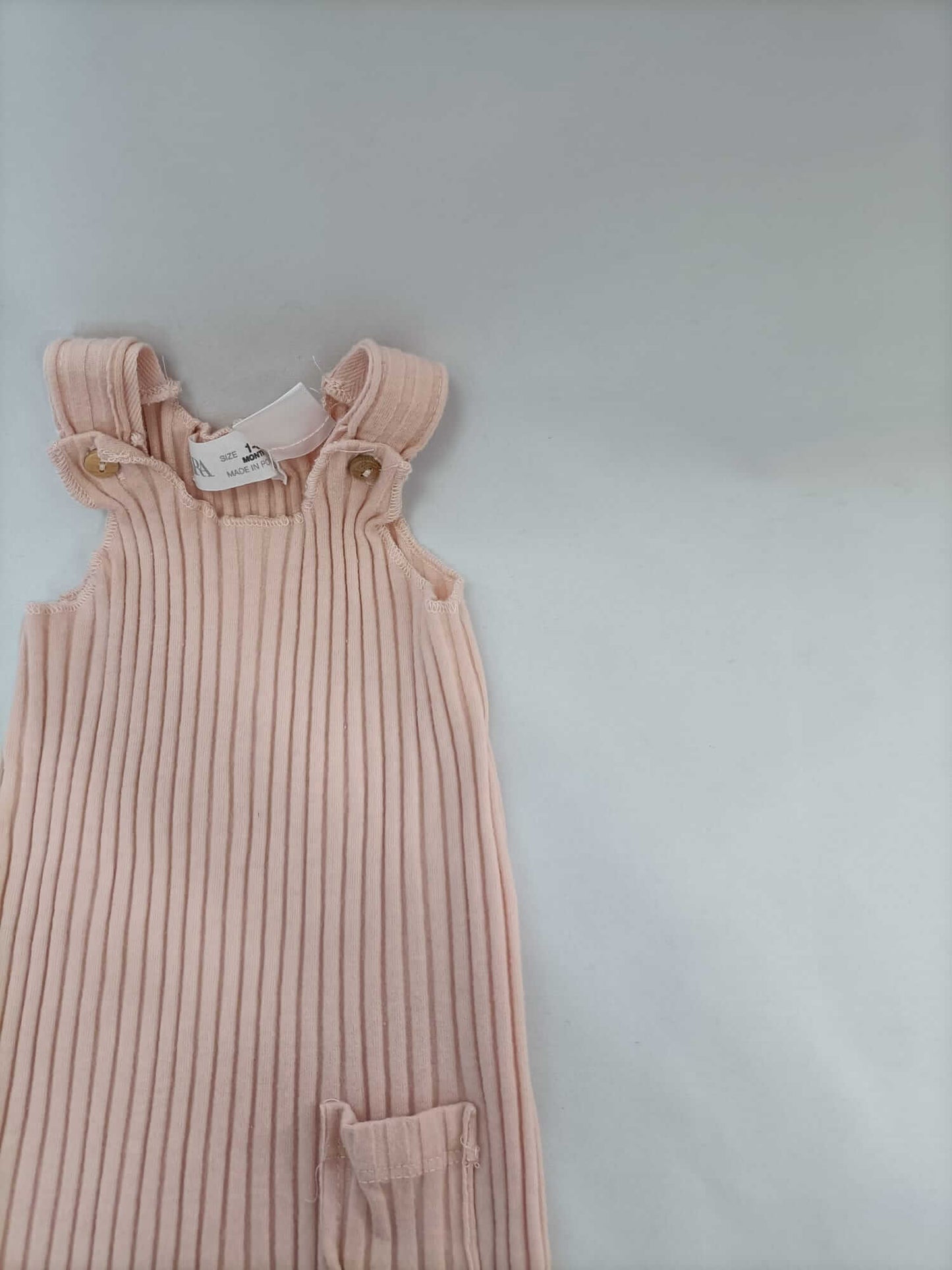 ZARA. Peto rosa canalé T.1-3 meses
