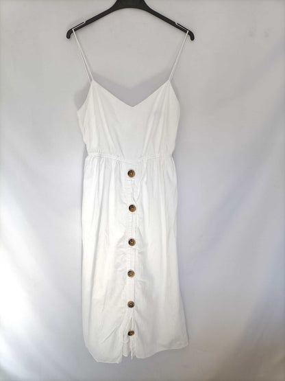 ZARA. Vestido blanco botones T.m