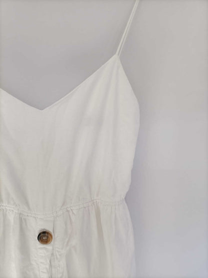 ZARA. Vestido blanco botones T.m