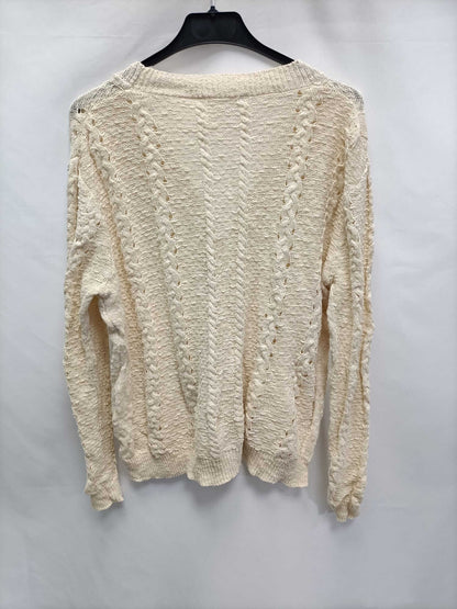VIELA.TU die-cut beige cardigan (s/m)
