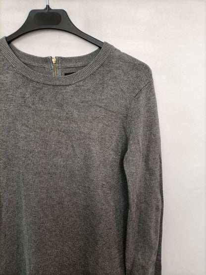 ZARA.Vestido corto punto gris T.s