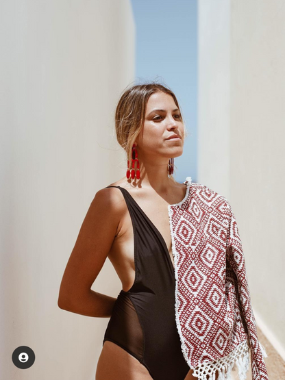 LES CANEBIERS. Chaqueta étnica flecos T.xl (m/l)