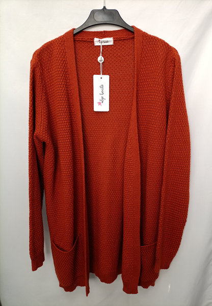 Paula.ALGO BONITO. Cárdigan naranja T.m