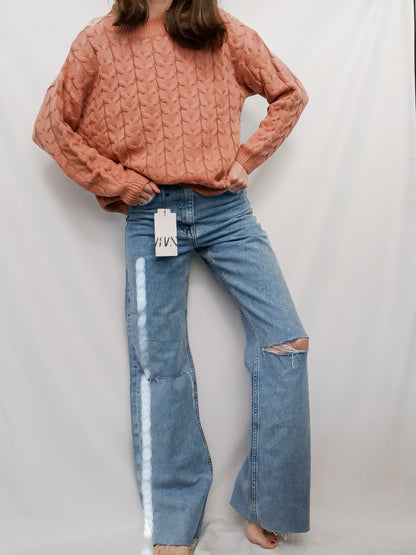 MANGO. TM cable knit sweater