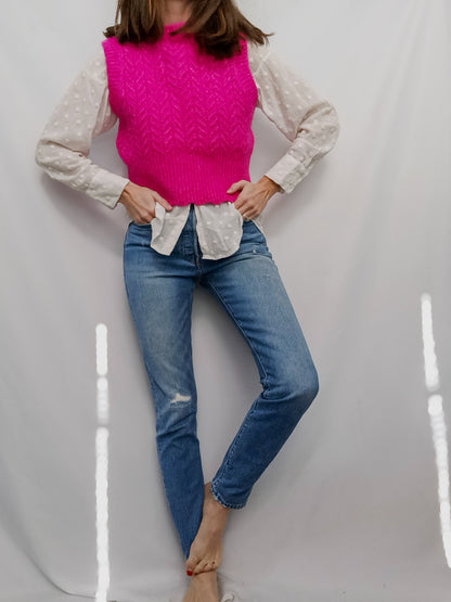 ZARA. Pink sleeveless Ts sweater