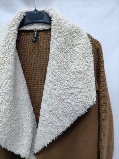 STRADIVARIUS. Double-textured cardigan, size 36