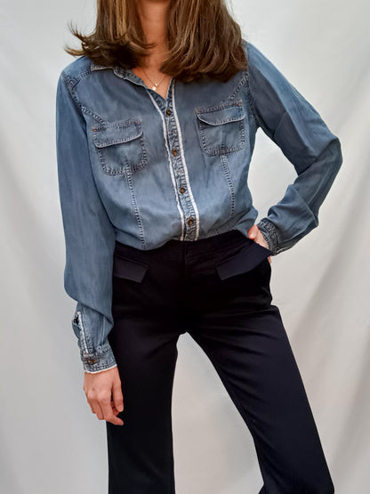 MASSIMO DUTTI. Camisa vaquera T.40