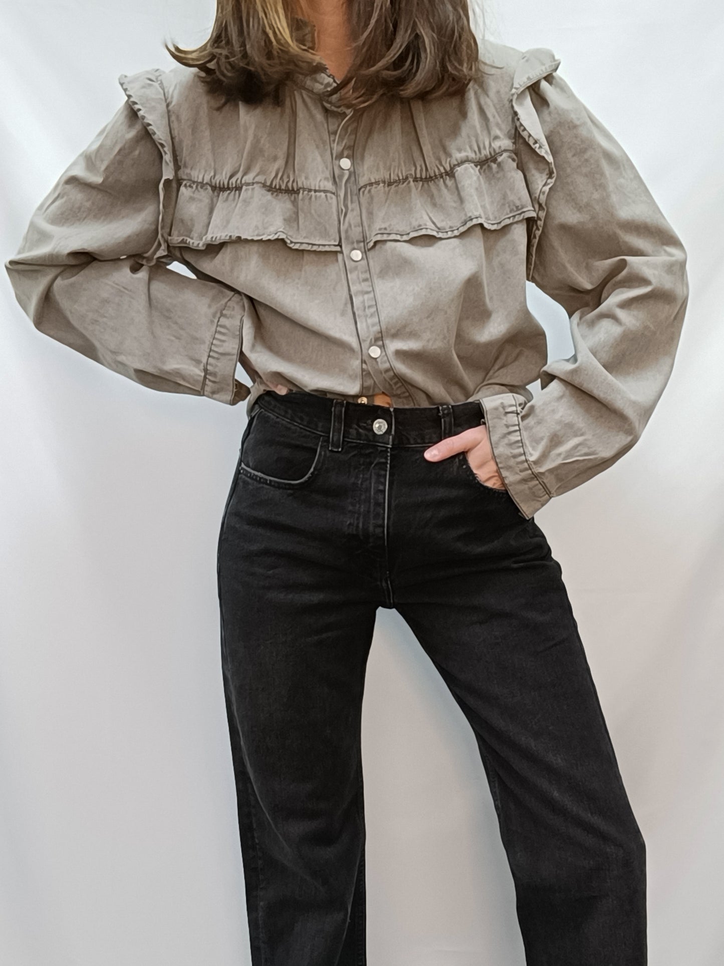 OTRAS. Camisa denim gris   T.l