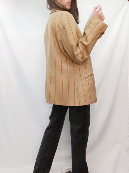 ALICIA MOYA. Vintage checked blazer size 50