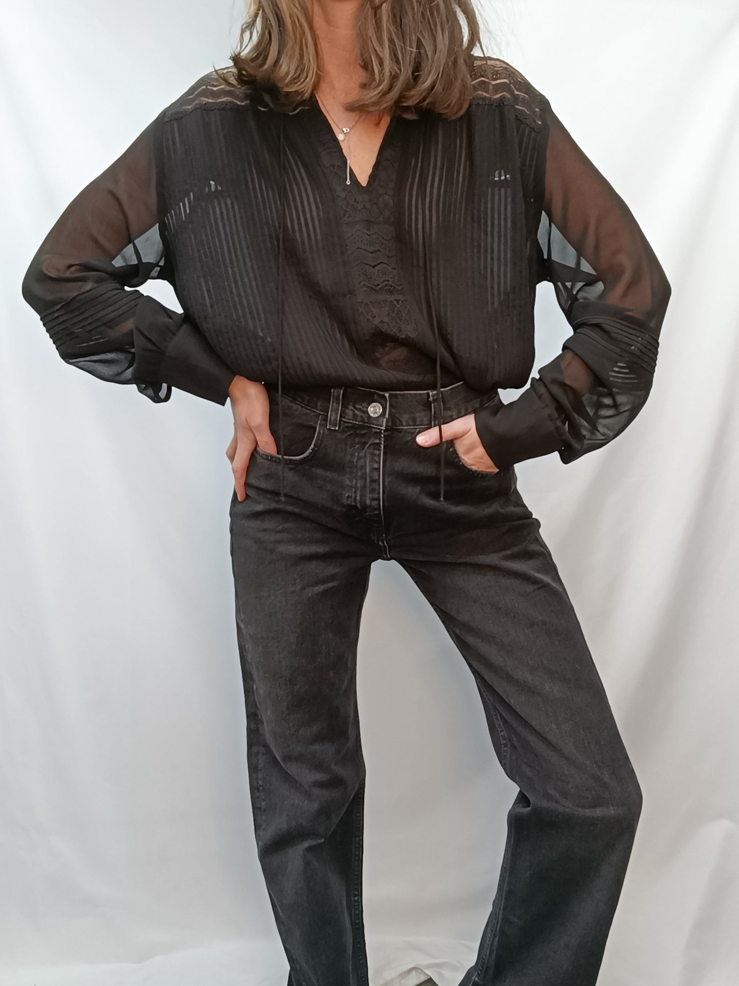 Paula. ZARA. Camisa encaje T.l