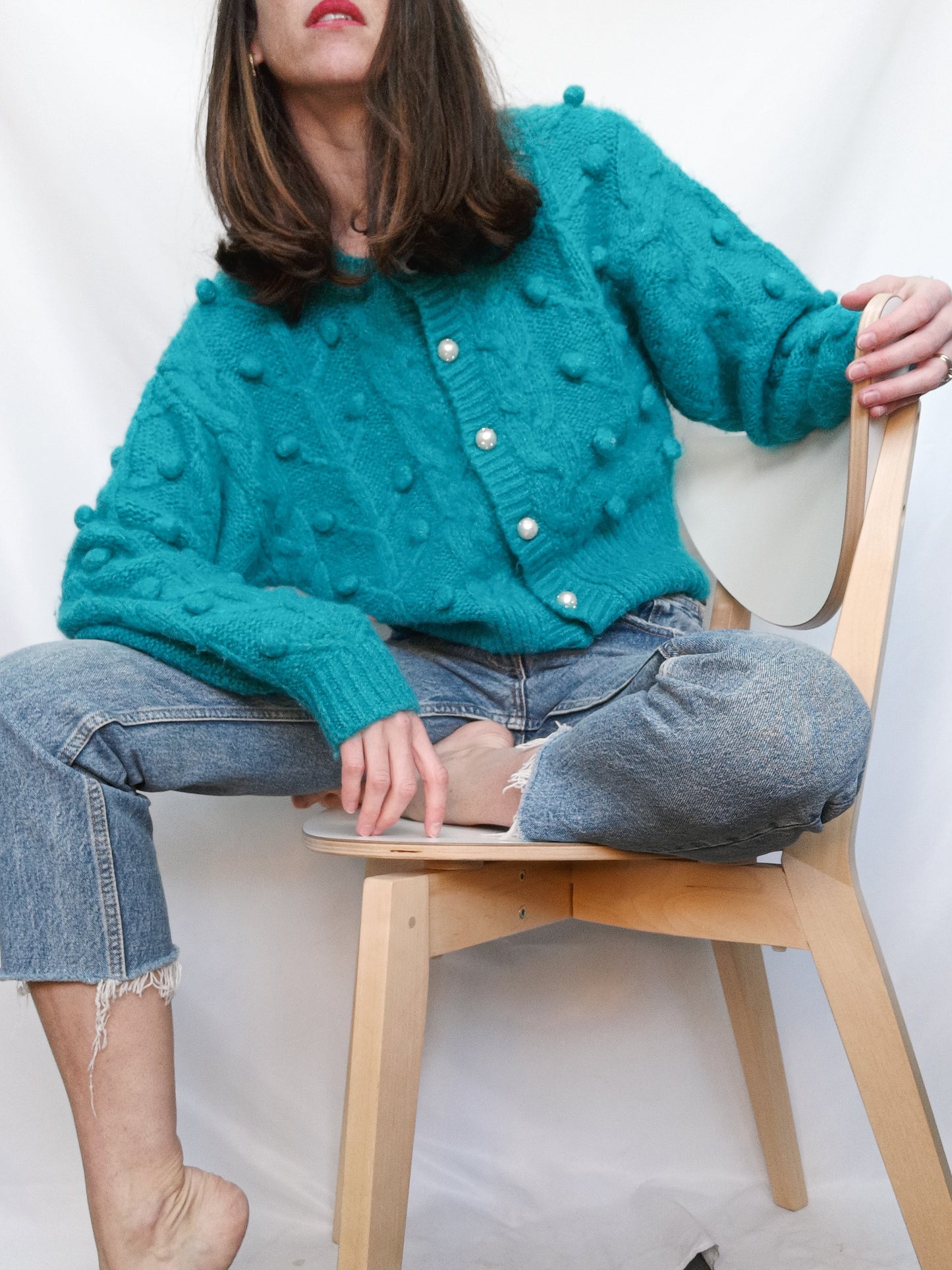 ZARA. Jersey azul perlas T.s