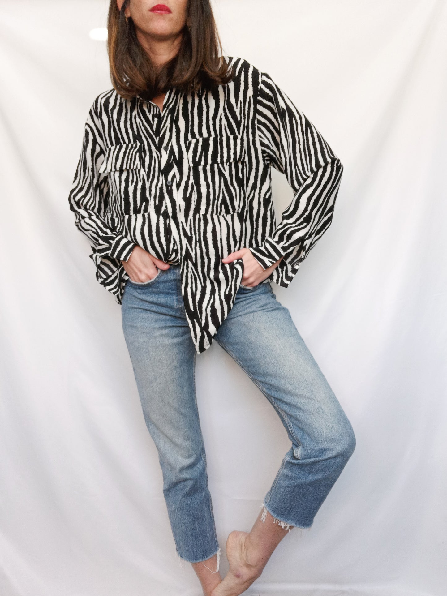 MORANGO. Blusa fluida cebraT.s