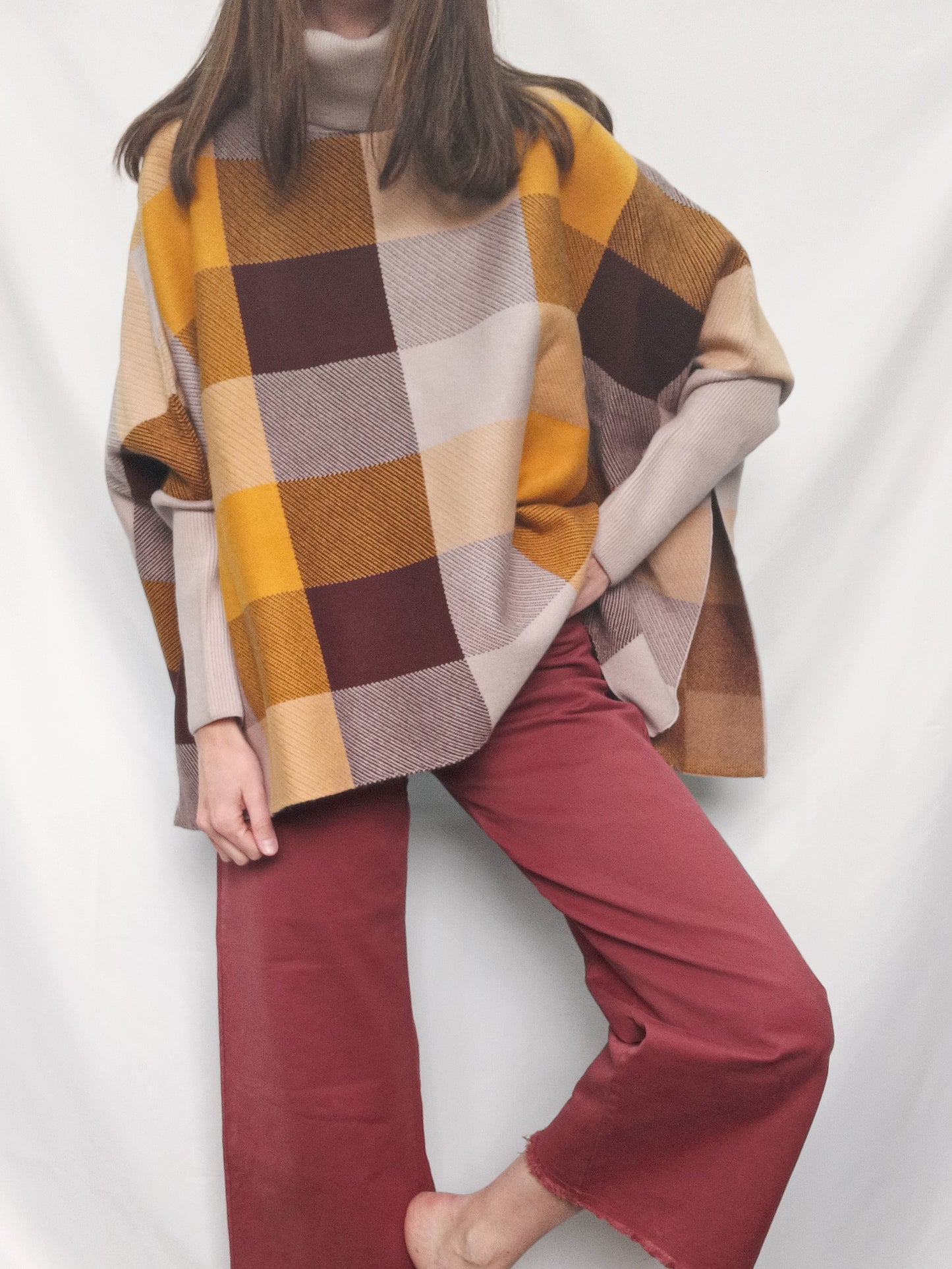 CHICWISH. Oversized TU checkered sweater (M)