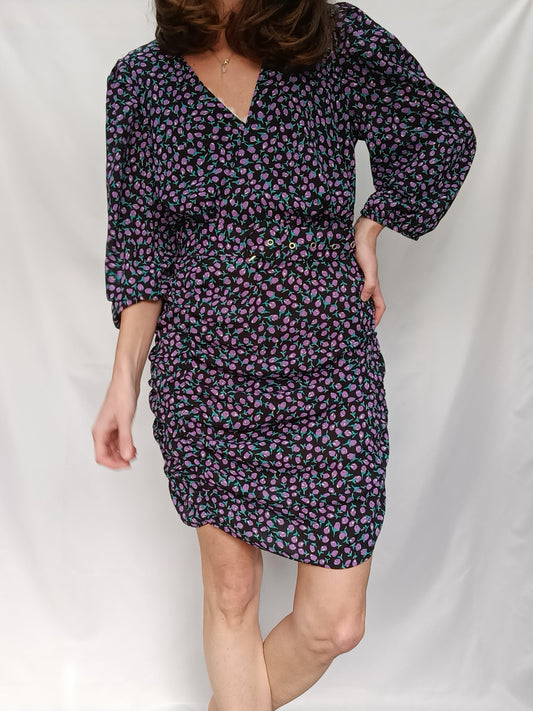 LOAVIES. Vestido negro fruncido  T.l