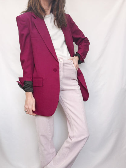 ZARA. Long wine blazer T.xs