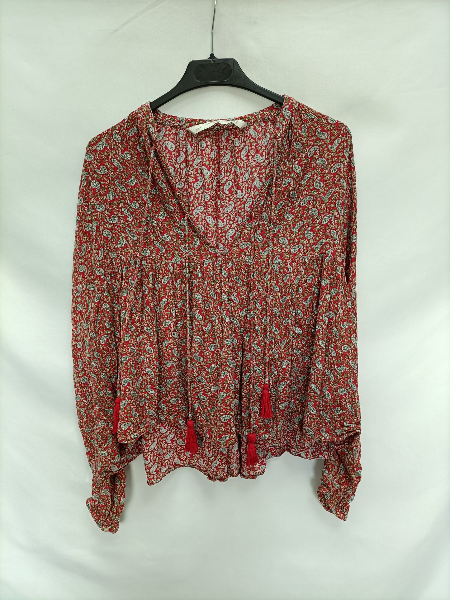 ZARA. Blusa roja amebas T.m