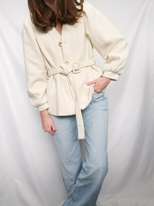 WHITE TEA. Chaqueta beige tweed T.u(s)