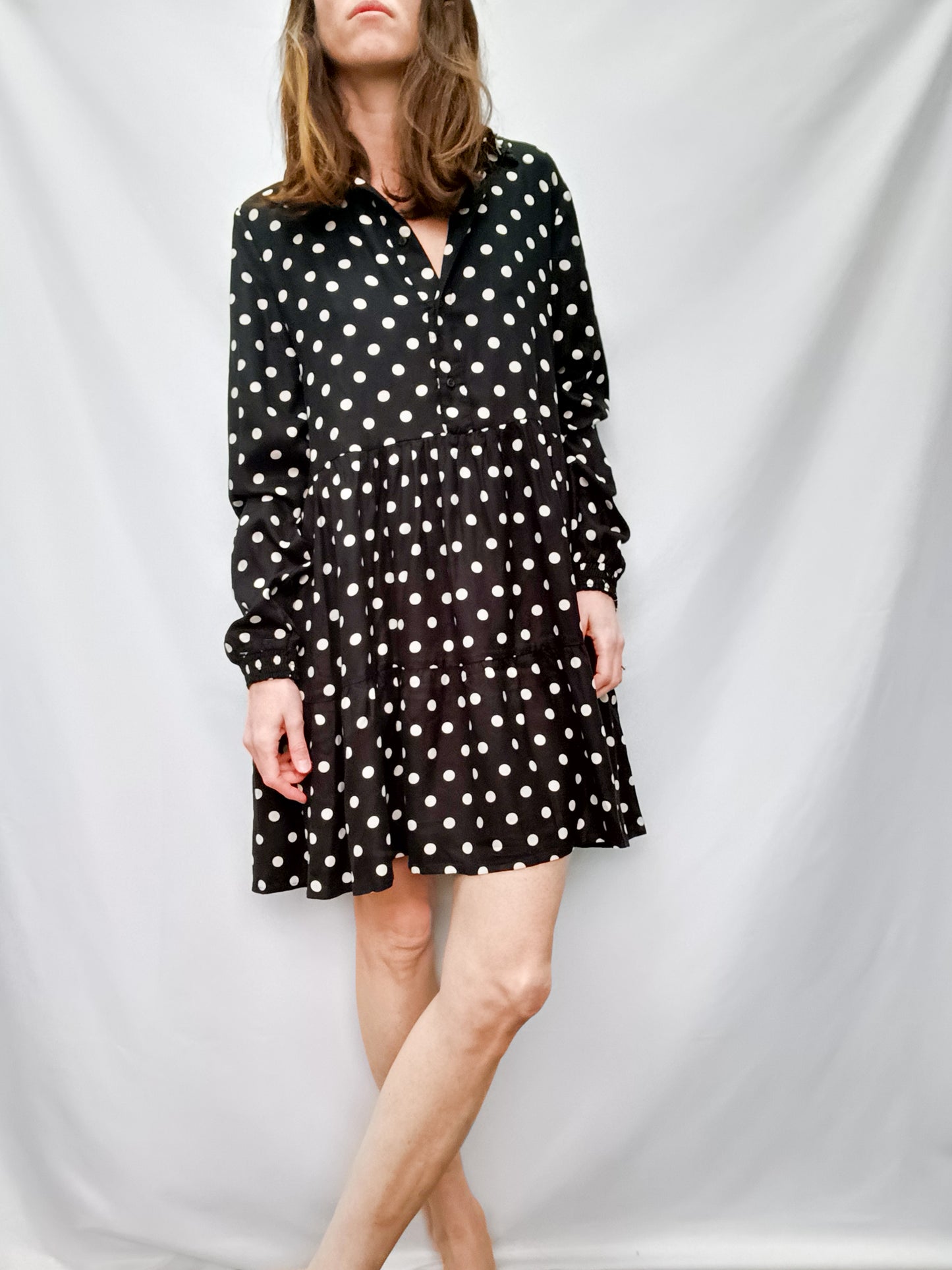 LEFTIES. Black polka dot dress TM