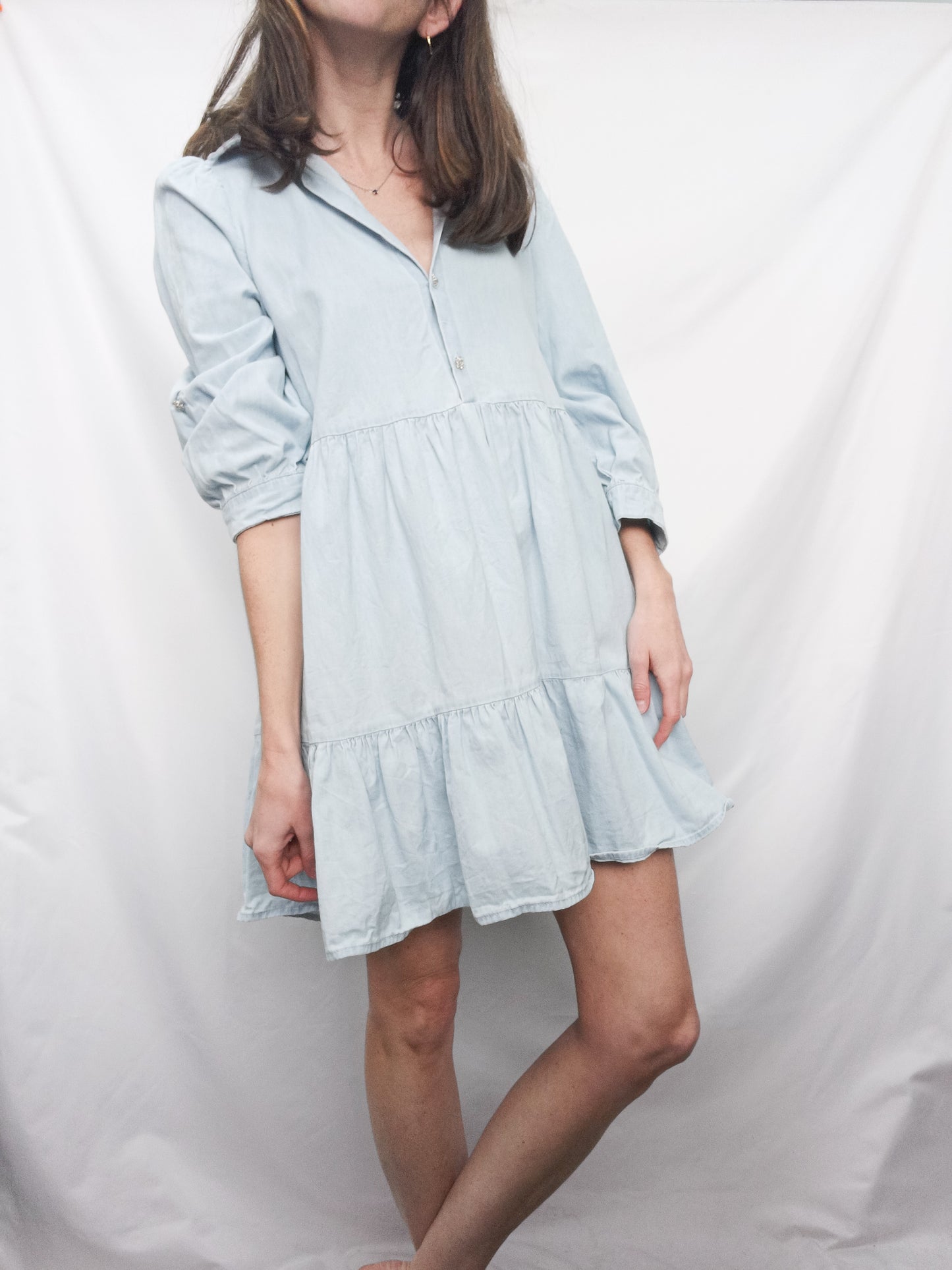 ZARA. Vestido corto vaquero T.m