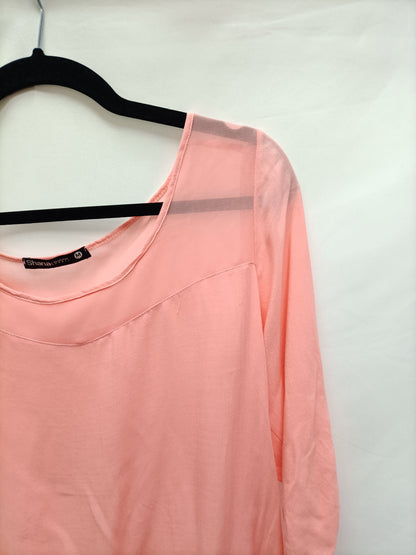 SHANA. Blusa fluida rosa T.m