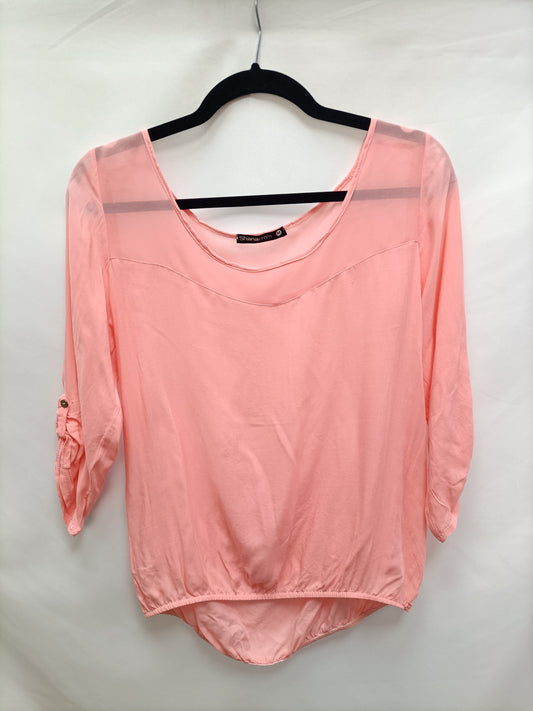SHANA. Blusa fluida rosa T.m