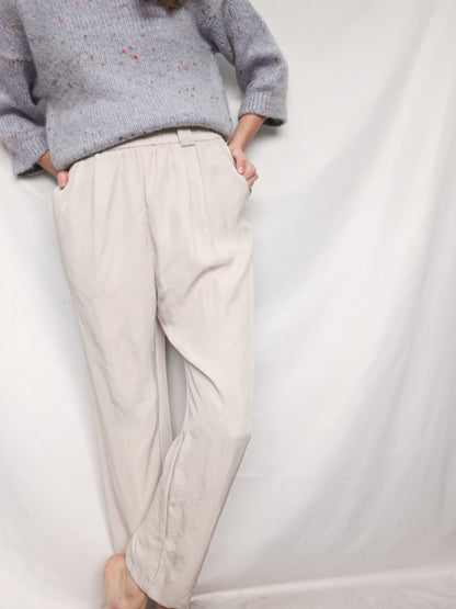 ZARA. Pantalón fluido beige T.s