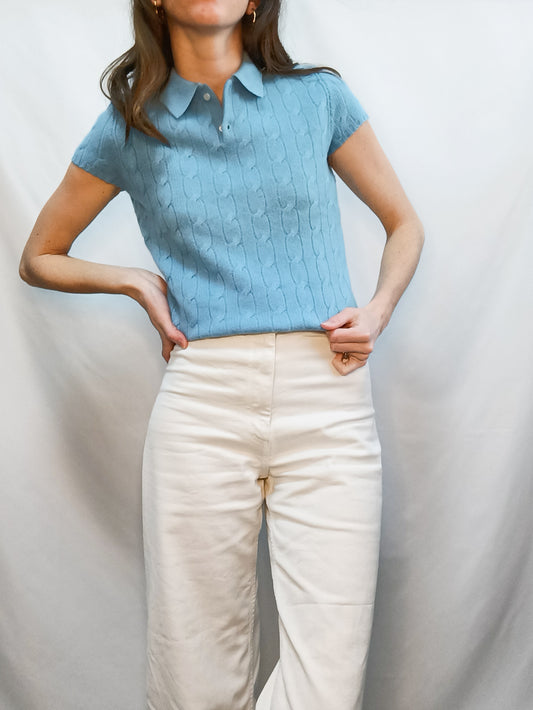 RALPH LAUREN. Polo azul cachemere T.s