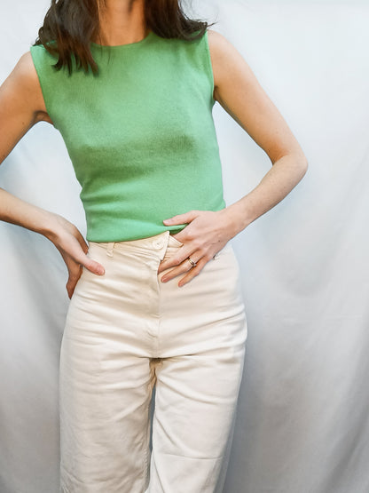 RALPH LAUREN.  Top verde cachemere   T.s