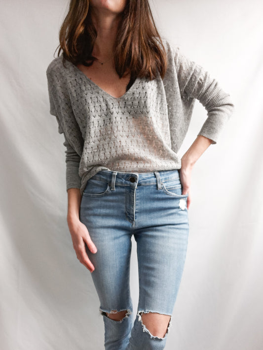 ESE O ESE. Jersey gris oversized   T.u