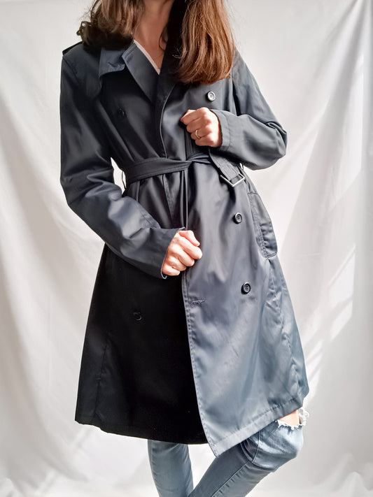 LEOPOLDA. Gabardina azul impermeable T.38