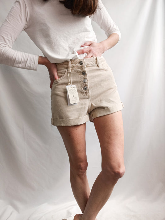MANGO. Shorts denin beige   T.34