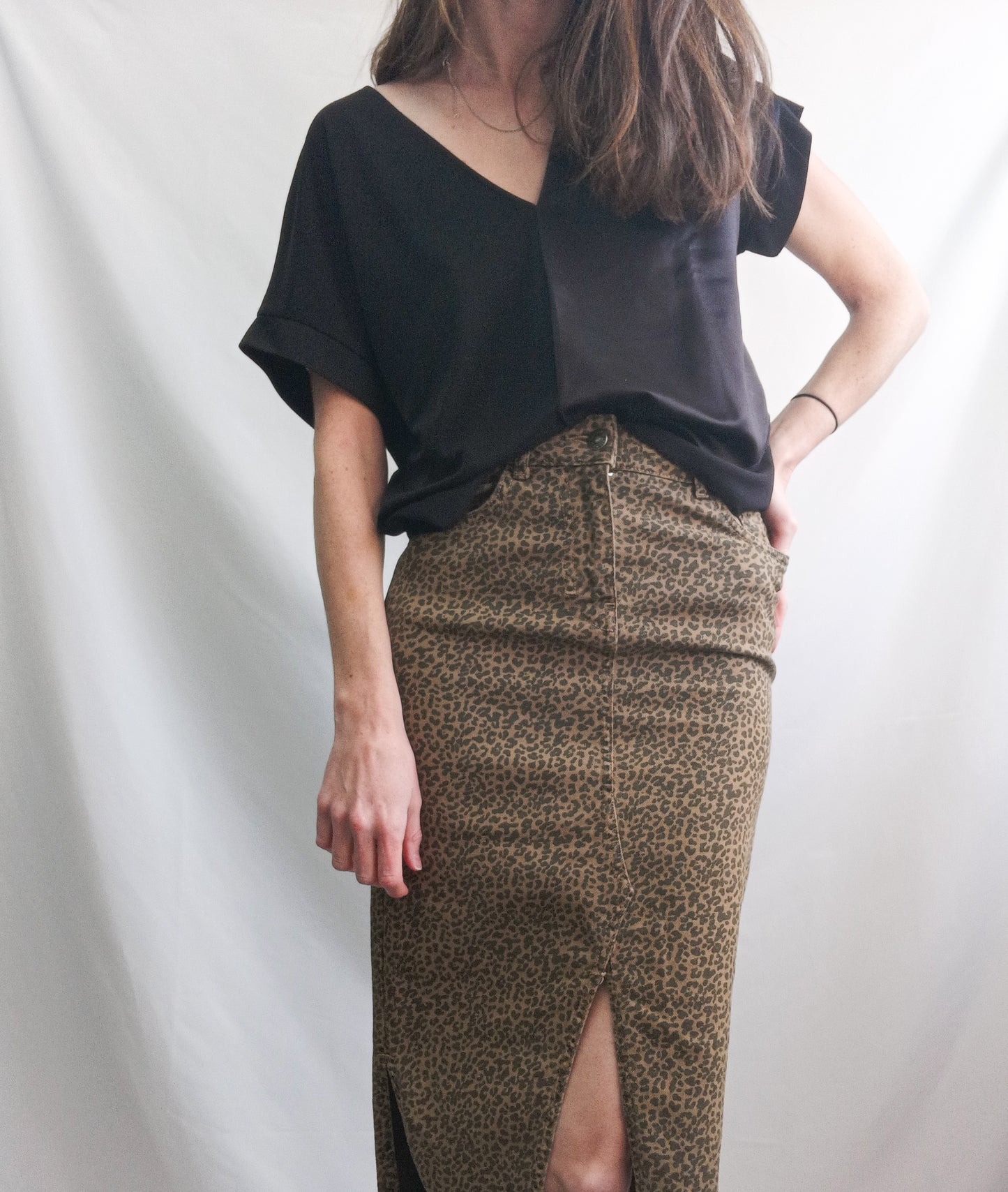 ZARA. Top negro texturas T.s