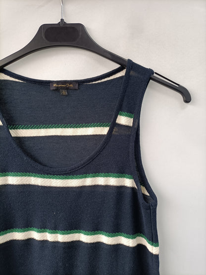 MASSIMO DUTTI. Blue knitted TS top