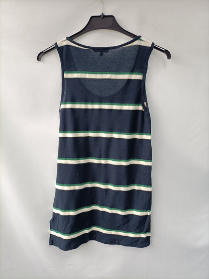 MASSIMO DUTTI. Blue knitted TS top