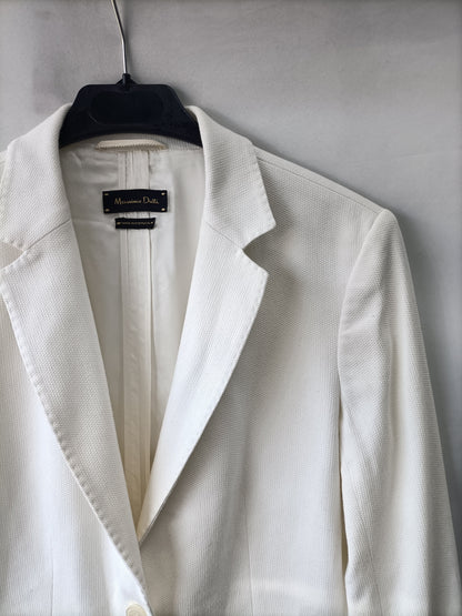 MASSIMO DUTTI.Blazer textura blanco T.38