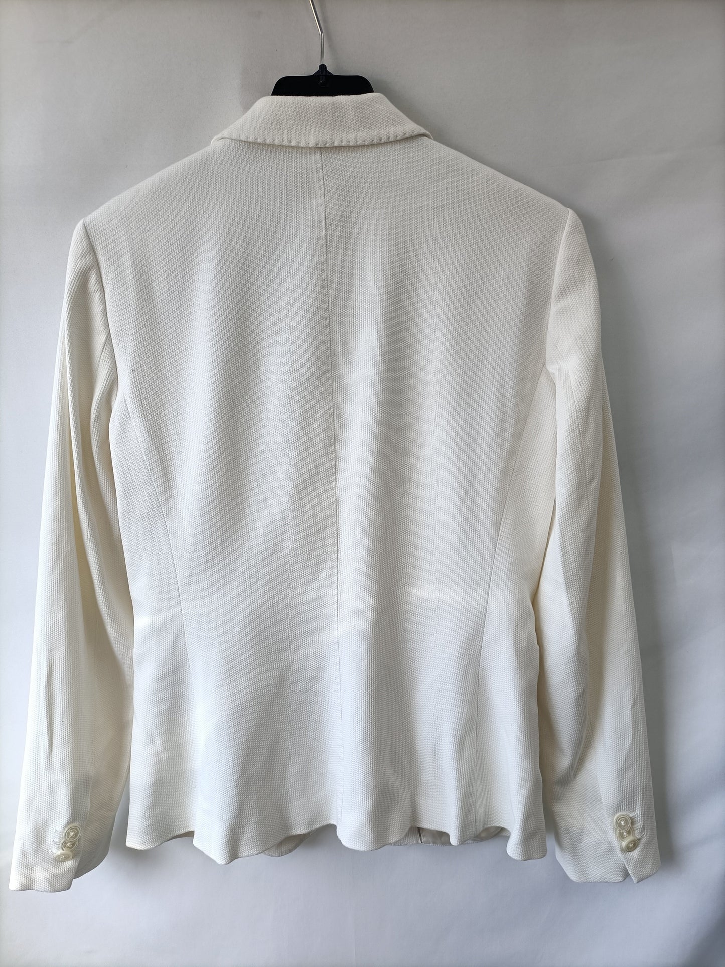 MASSIMO DUTTI.Blazer textura blanco T.38