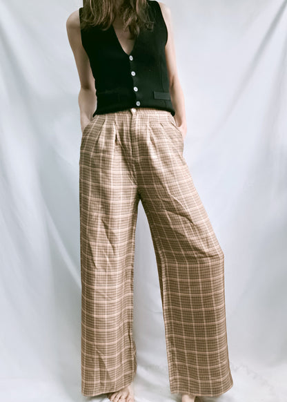 TCN.Pantalones anchos cuadros T.36