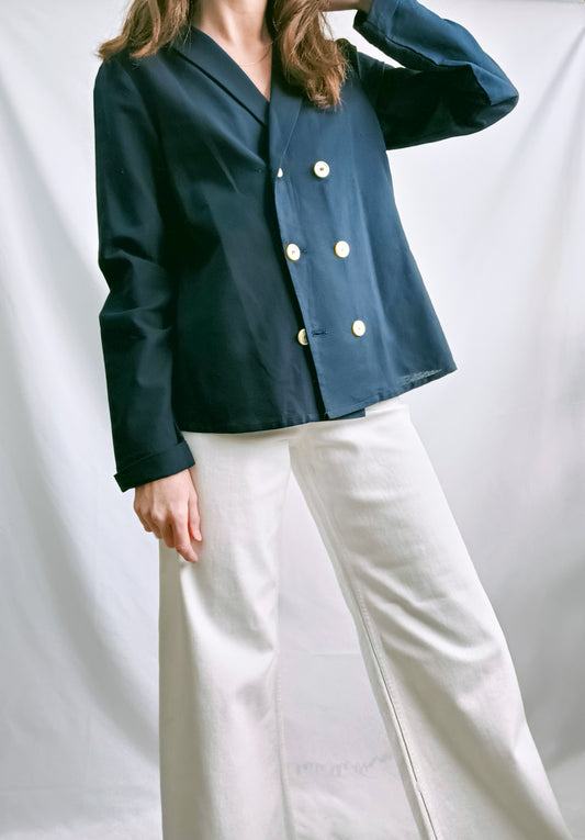 MED WIND. Blusa/blazer azul cruzada T.u(s)