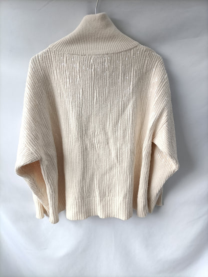 ZARA. Jersey beige lentejuelas T.s