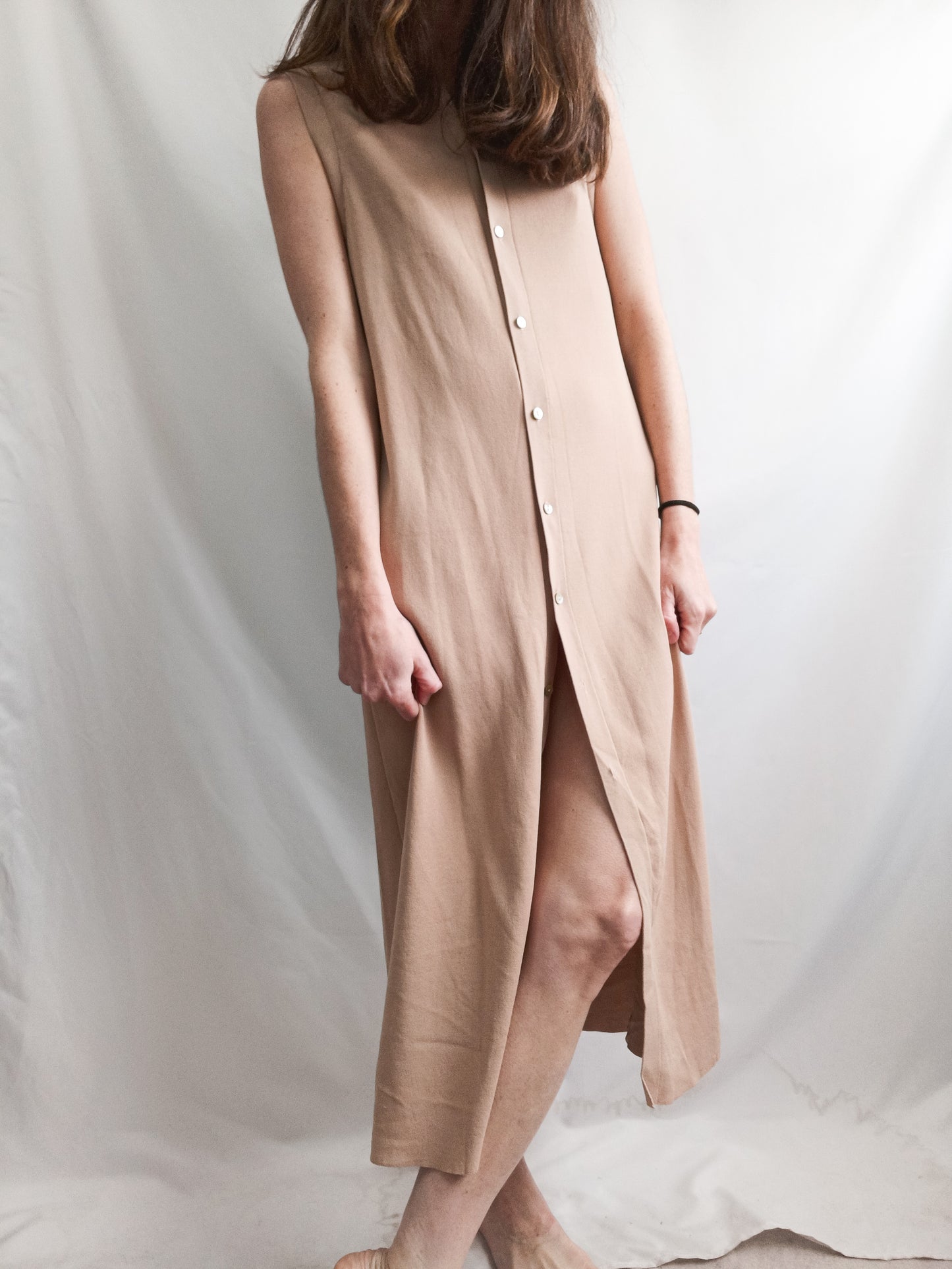 ZARA. Vestido/chaleco camel punto T.m