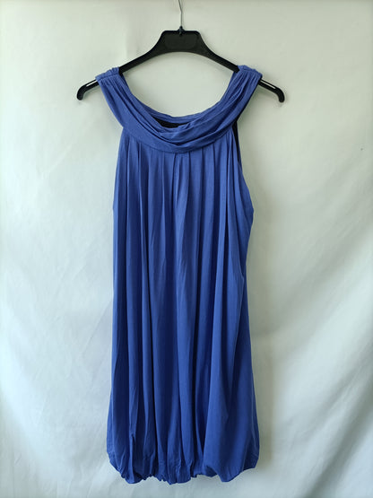 ZARA. Vestido morado plisado T.xs