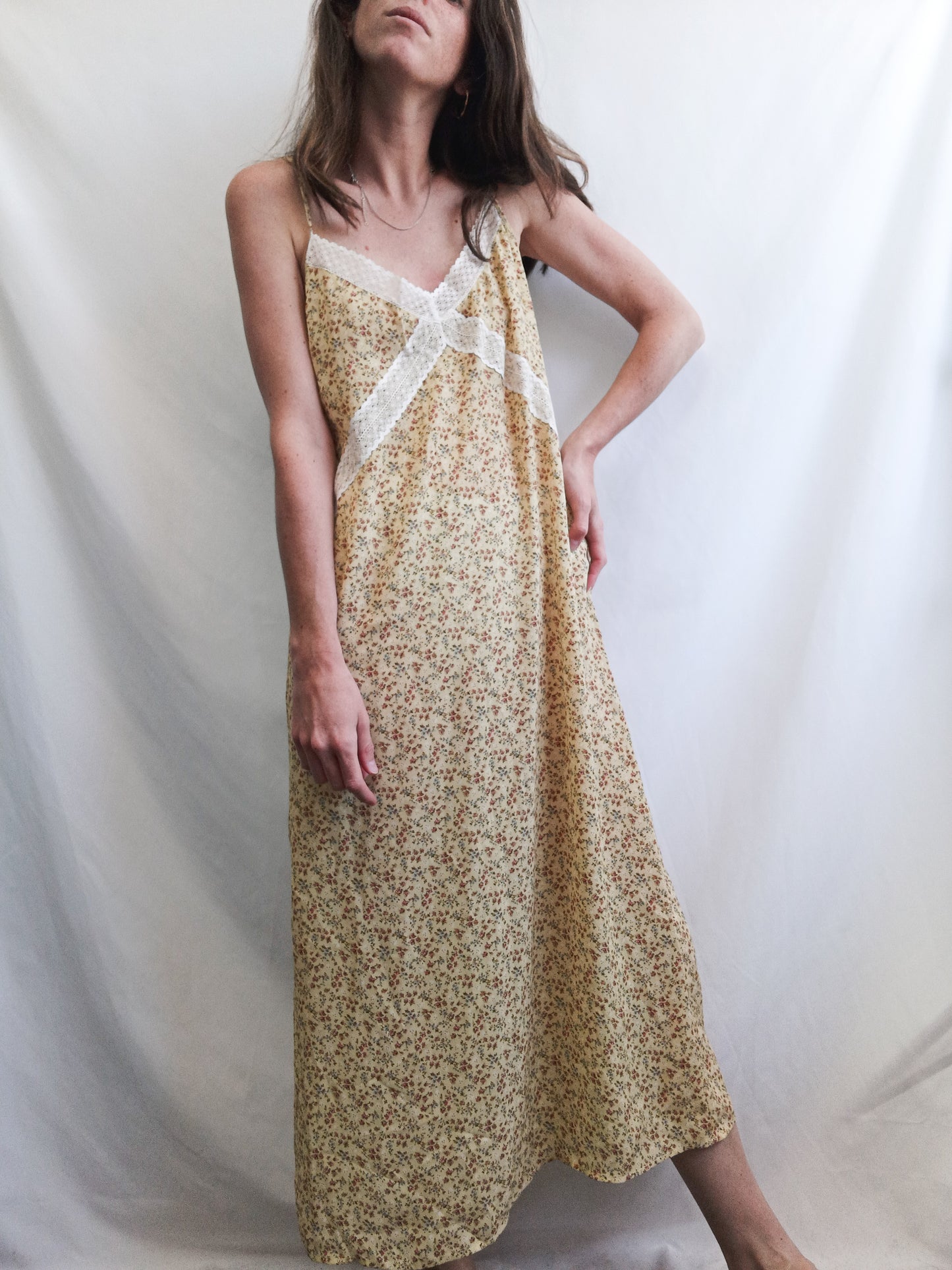 SLOWLOVE. Vestido midi flores T.xs