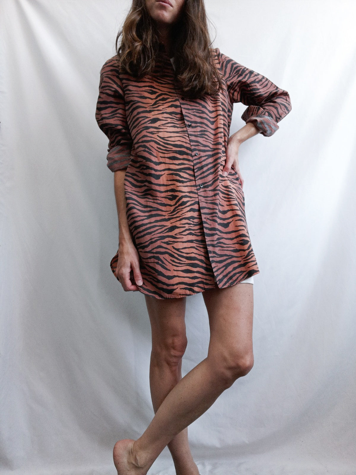 ZARA.Camisa oversized animal print tie dye T.S