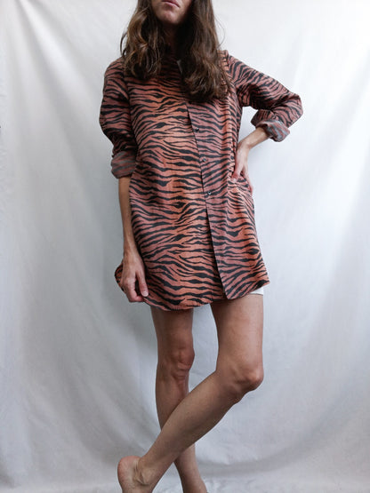 ZARA.Camisa oversized animal print tie dye T.S