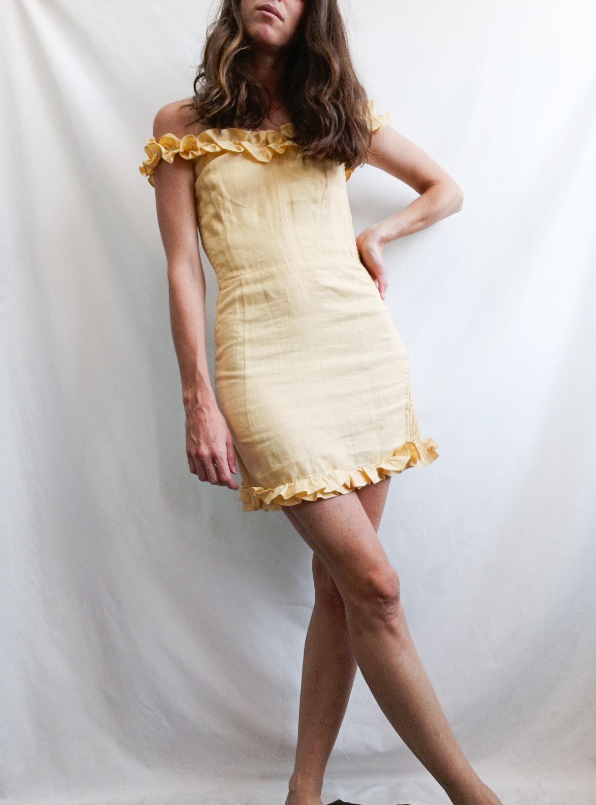 REFORMATION. Short yellow dress S.6 (s)