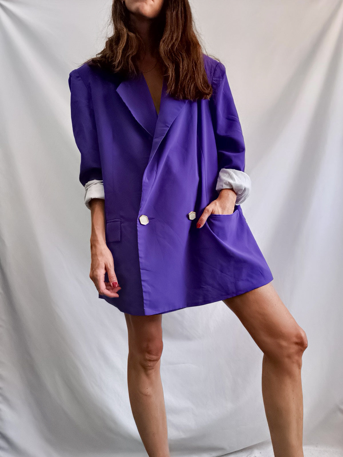 SHEIN. Blazer oversized morada T.m