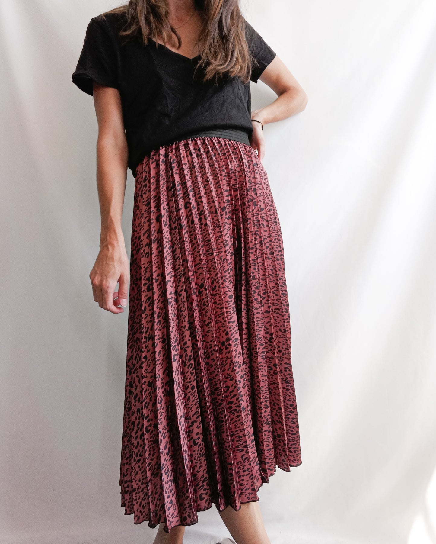 ZARA. Falda midi plisada print T.xs