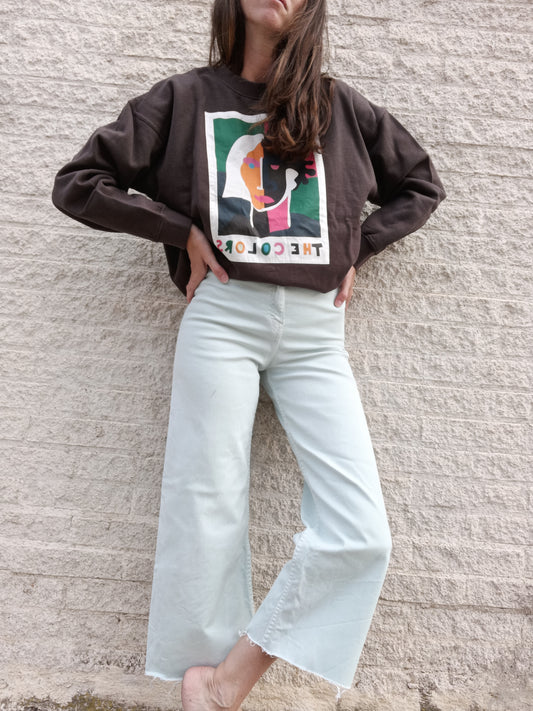 ZARA. Pantalón culotte verde agua T.13/14(32)